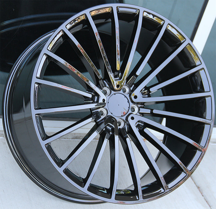 Mercedes Benz Wheels 2054 20x8.5/20x9.5 5x112 Gloss Black fit E CL CLK SLK S SL Class 300 350 400 450 550