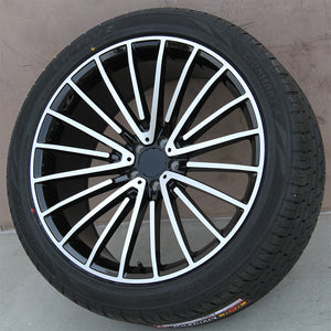 Mercedes Benz Wheels 2054 19x8.5/19x9.5 5x112 Black Machined fit C E CL CLK SLK S Class 300 350 450 550