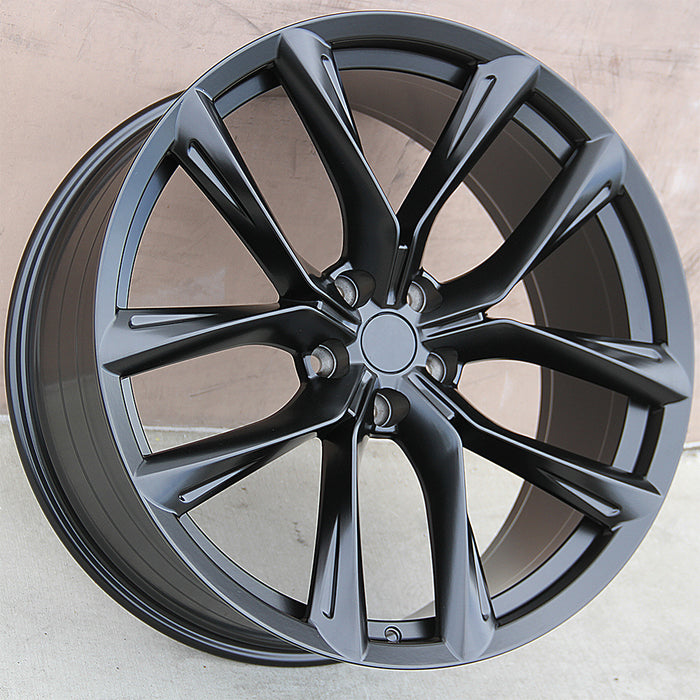 Tesla Wheels 5552 20x8.5 5x114.3 Matte Black fit Model 3 Arachnid