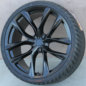 Tesla Wheels 5552 19x8.5 5x114.3 Matte Black fit Model 3 Arachnid
