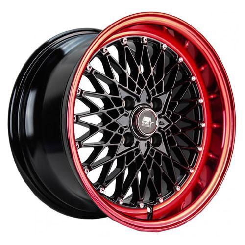 MST Wheels MT16 Black Machined Red Lip