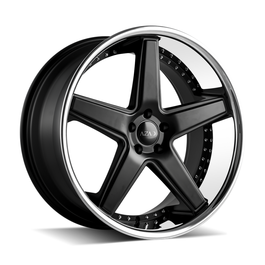 Azad Wheels AZ008 Semi Matte Black Stainless Chrome Lip – WheelplusUSA