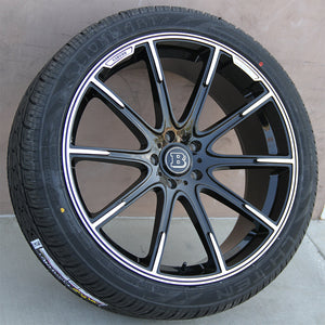 Mercedes Benz Wheels 9996 22x10 5x112 Gloss Black Machined fit ML GL Class 320 350 450 500 550