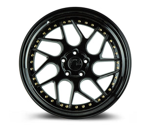 Aodhan Wheels DS01 Gloss Black Gold Rivets