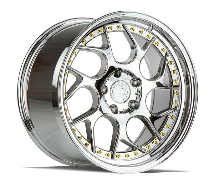 Aodhan Wheels DS01 Vacuum Chrome Gold Rivets