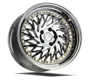 Aodhan Wheels DS03 Driver Side Vacuum Chrome Gold Rivets