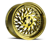 Aodhan Wheels DS03 Driver Side Gold Vacuum Chrome Rivets