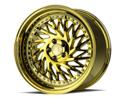 Aodhan Wheels DS03 Passenger Side Gold Vacuum Chrome Rivets