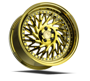 Aodhan Wheels DS03 Driver Side Gold Vacuum Chrome Rivets