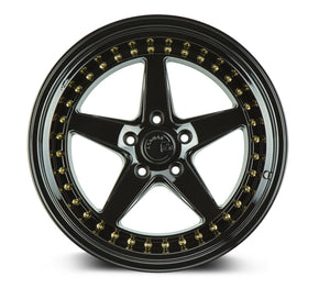 Aodhan Wheels DS05 Gloss Black Gold Rivets