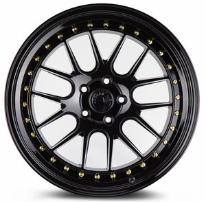 Aodhan Wheels DS06 Gloss Black Gold Rivets