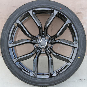 Land Rover Wheels 1386 22x10 5x120 Gloss Black fit Range Rover Sport SVR HSE Autobiography Discovery