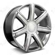 Cadillac Wheels F001 24x9.5 6x139.7 Hyper Black W Chrome Insert fit Escalade All Platinum Style