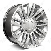 Cadillac Wheels F006 22x9 6x139.7 Hyper Silver W Chrome Insert fit Escalade All Diamond Style