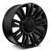 Cadillac Wheels F006 22x9 6x139.7 Matte Black W Gloss Black Insert fit Escalade All Diamond Style