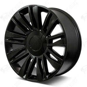 Cadillac Wheels F006 22x9 6x139.7 Matte Black W Gloss Black Insert fit Escalade All Diamond Style