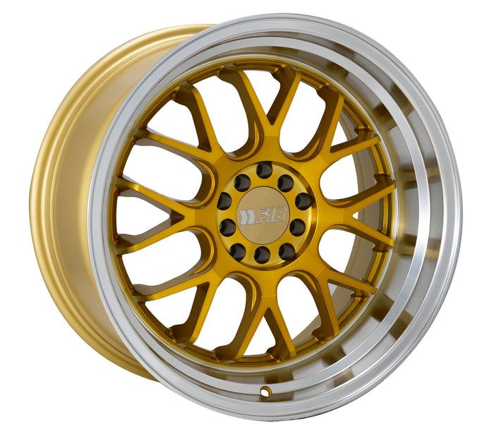 F1R Wheels F21 Machine Gold Polish Lip V2