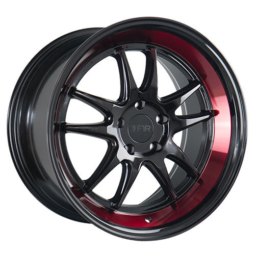 F1R Wheels F102 Gloss Black Red Lip
