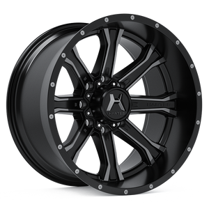 Hartes Metal Wheels Strike Black Dark Tint Lacquer Machined Face Milled Dimple