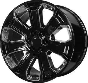 OE Creations Wheels PR113 Gloss Black With Chrome Accents