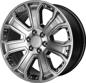 OE Creations Wheels PR113 Hyper Silver Dark With Chrome Accents