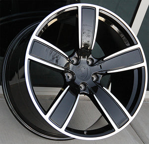 Porsche Wheels P005 22x10/22x11 5x130 Black Machined fit Cayenne S GTS Turbo