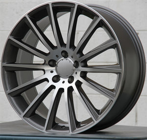 Mercedes Benz Wheels 1241 19x8.5/19x9.5 5x112 Gunmetal Machined fit C E CL CLK SLK S Class 300 350 450 550