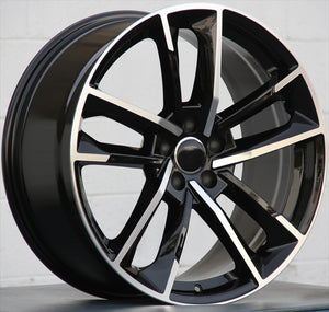 Audi Wheels 1329 18x8 5x112 Black Machined fit A3 S3 A4 S4 A6