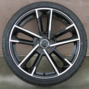 Audi Wheels 1329 19x8.5 5x112 Black Machined fit A3 S3 A4 S4 A5 S5 A6 Q3 Q5