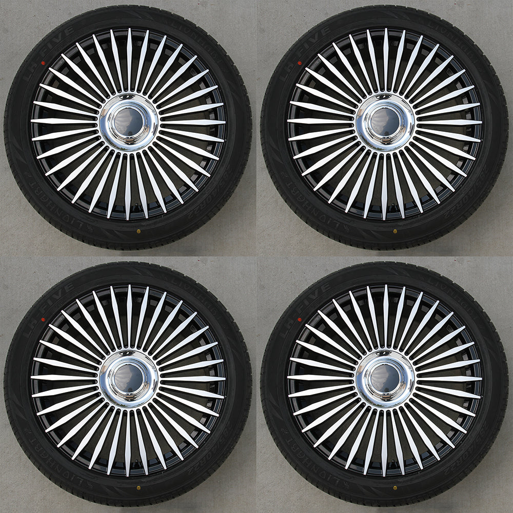 Land Rover Wheels 1363 22x9.5 5x120 Gloss Black Machined fit Range Rov ...