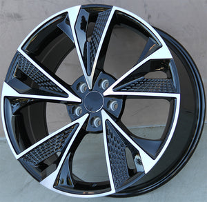 Audi Wheels 5671 18x8 5x112 Black Machined fit A3 S3 A4 S4 A6