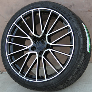 Porsche Wheels 5351 21x9.5/21x11 5x130 Black Machined fit Cayenne GTS Turbo Panamera