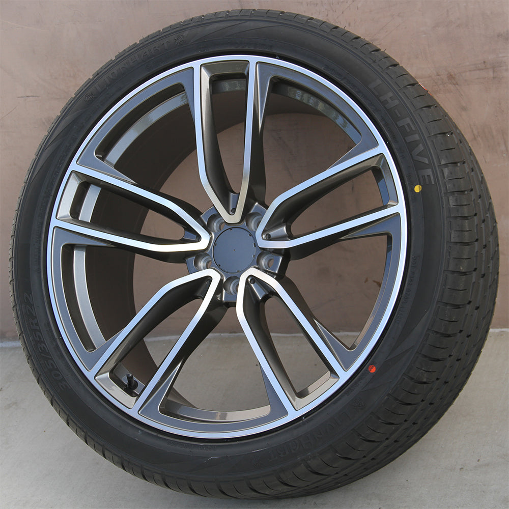 Mercedes Benz Wheels 5461 22x9/22x10.5 5x112 Gunmetal Machined fit ML ...