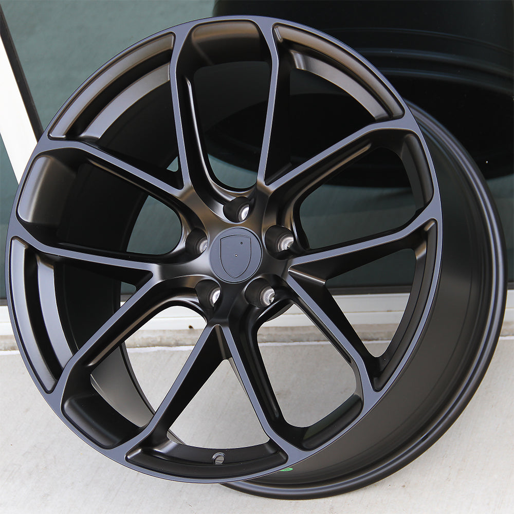 Porsche Wheels P004 22x9.5/22x11.5 5x130 Matte Black fit Cayenne GTS T ...