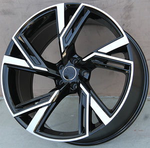 Audi Wheels 5667 18x8.0 5x112 Black Machined fit A3 S3 A4 S4 A5 A6
