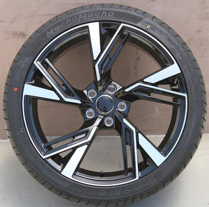 Audi Wheels 5667 19x8.5 5x112 Black Machined fit A3 S3 A4 S4 A5 S5 A6 Q3 Q5 RS