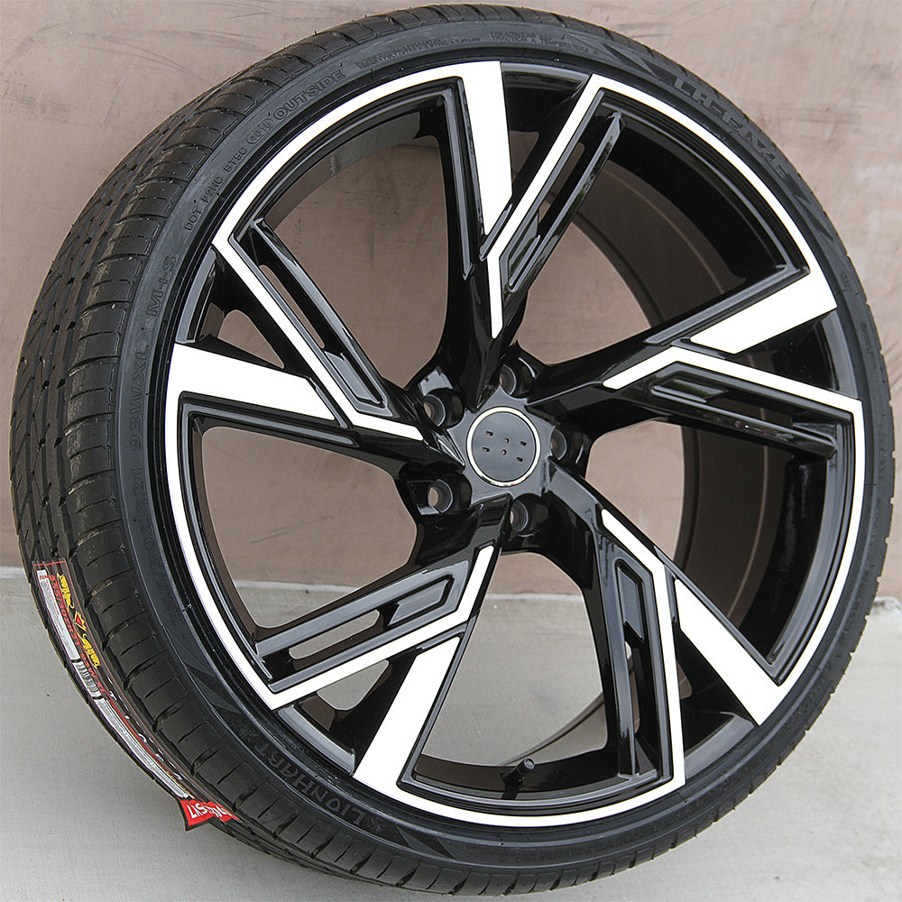 Audi Wheels 5667 18x8.0 5x112 Black Machined fit A3 S3 A4 S4 A5 A6 ...