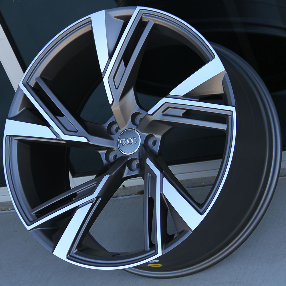 Audi Wheels 5667 22x9.5 5x112 ET28 Gunmetal Machined Fit Audi A7 S7 A8 ...