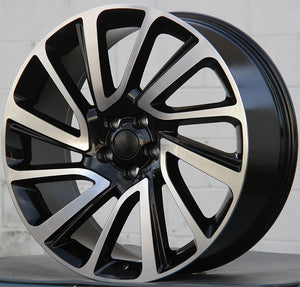 Land Rover Wheels 6141 22x9.5 5x108 Black Machined fit Range Rover Evoque Velar Discovery Sport