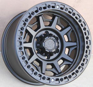 Jeep Wheels P694 17x9 5x127 Matte Black with Forged Beadlock fit Wrangler Gladiator