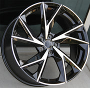 Audi Wheels 819 19x8.5 5x112 Black Machined fit A3 S3 A4 S4 A5 S5 A6 Q3 Q5