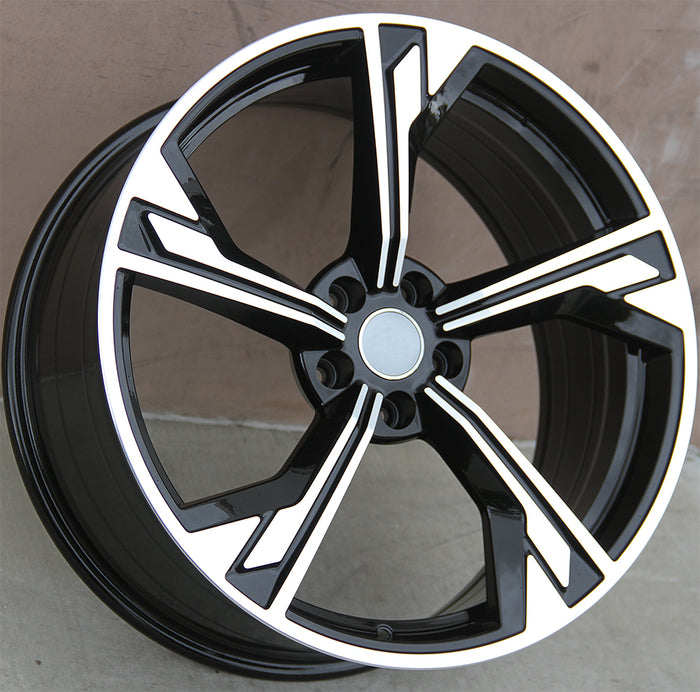 Audi Wheels 9160 19x8.5 5x112 Black Machined fit A3 S3 A4 S4 A5 S5 A6 Q3 Q5