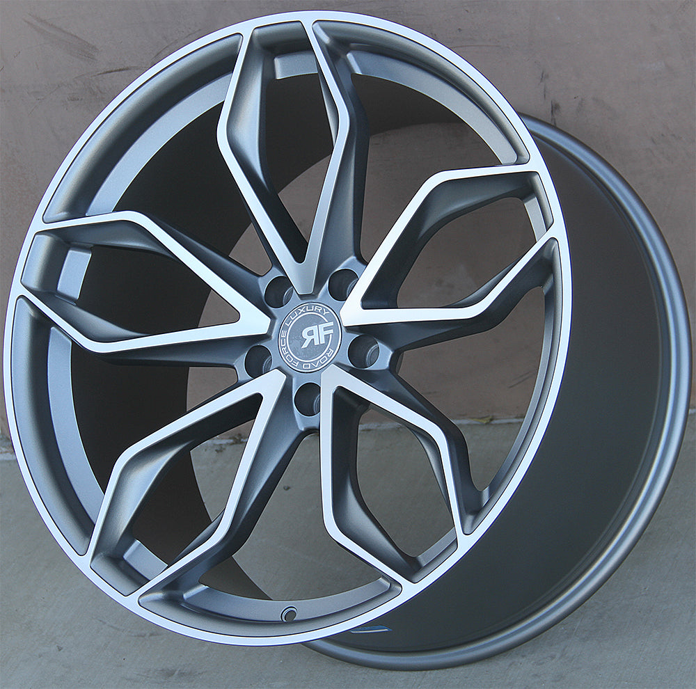 RF17 22x10 & 22x11.5 5x120 ET38 Satin Gunmetal Machined Fit BMW X5 X6 ...