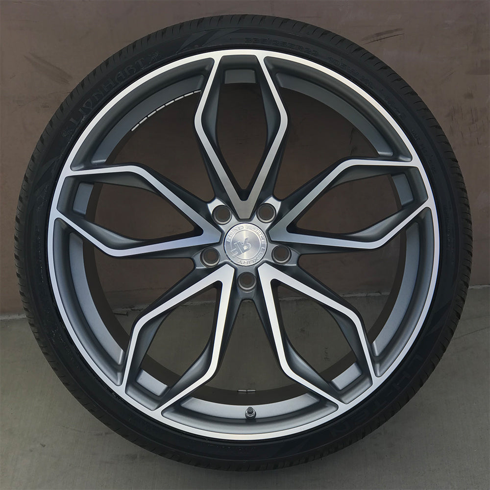 RF17 22x10 & 22x11.5 5x120 ET38 Satin Gunmetal Machined Fit BMW X5 X6 ...