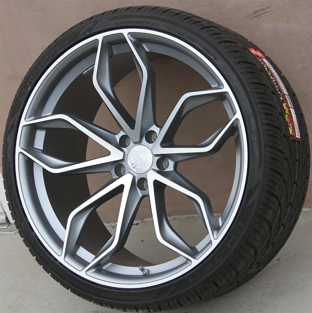 RF17 22x10 & 22x11.5 5x120 ET38 Satin Gunmetal Machined Fit BMW X5 X6 ...