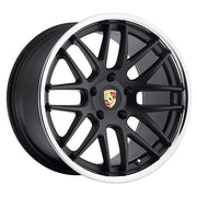 Porsche Wheels RW06 19x8.5/19x11 5X130 Matte Black Chrome Lip fit 997 996 911 Carrera Turbo