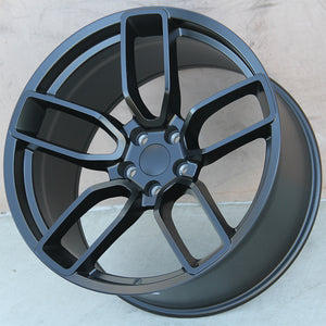 Chrysler Wheels V1189 20x9.5/20x11 5x115 Matte Black fit 300 300C Hellcat Style