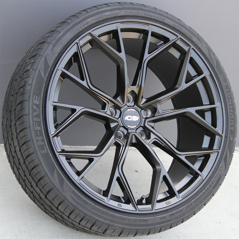 OS Si03 Wheels 19x8.5 & 19x9.5 5x120 ET32 Matte Black Fit BMW 3Series ...