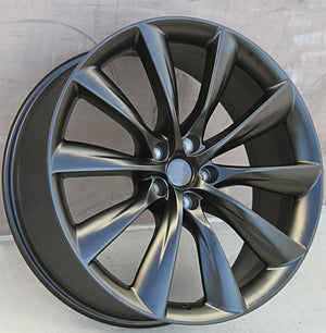 Tesla Wheels 1356 21x8.5/21x9 5x120 Matte Black fit Model S Turbine