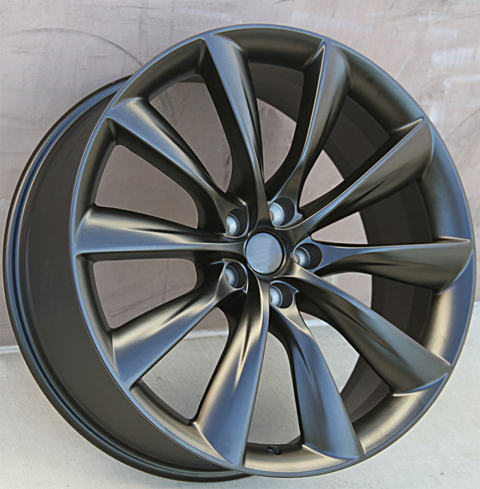 Tesla Wheels 1356 20x8.5/20x9 5x114.3 Matte Black fit Model 3 Turbine